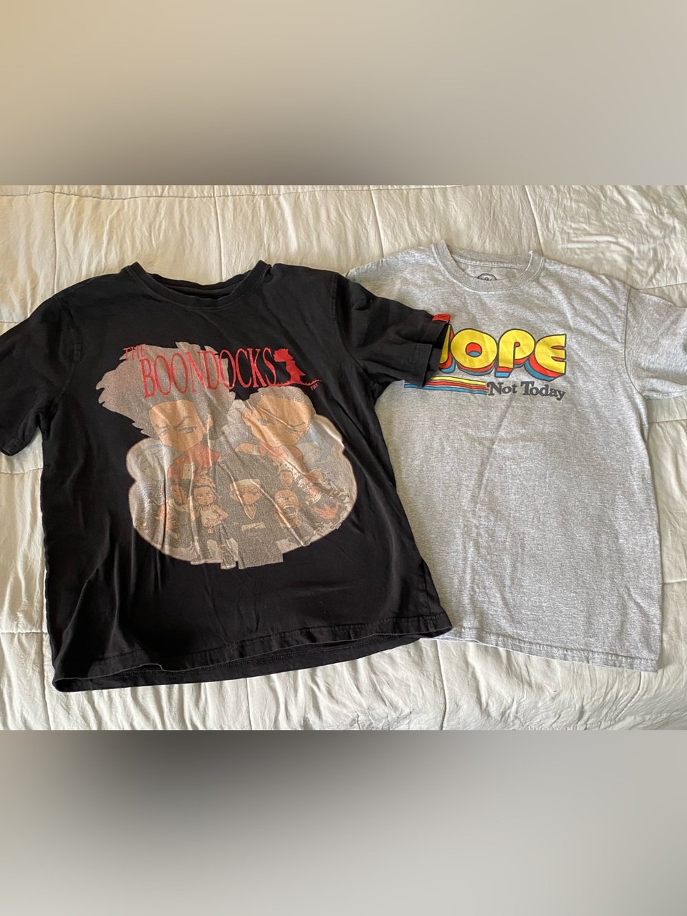 Boondocks Graphic Tee & Grey Retro Logo Tee -